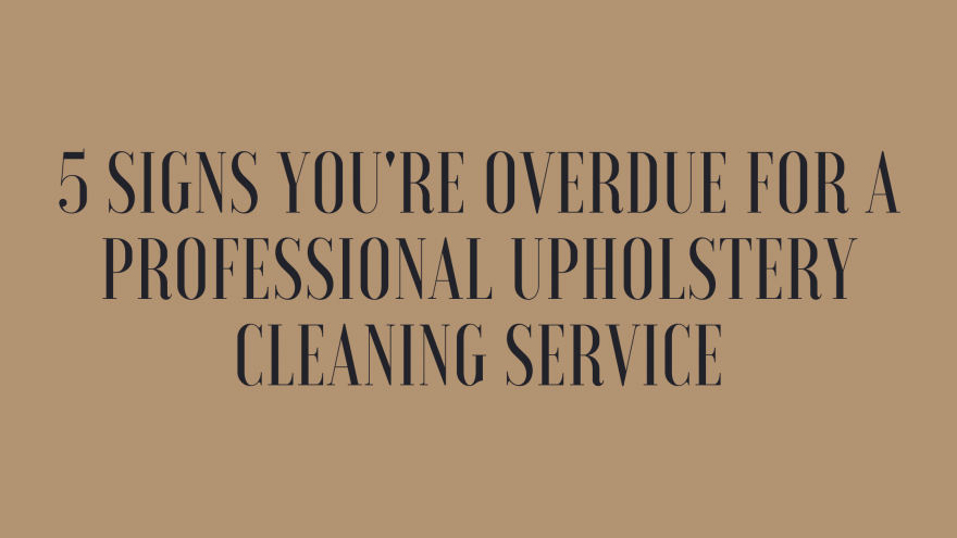5 Signs You're Overdue for a Professional Upholstery Cleaning Service