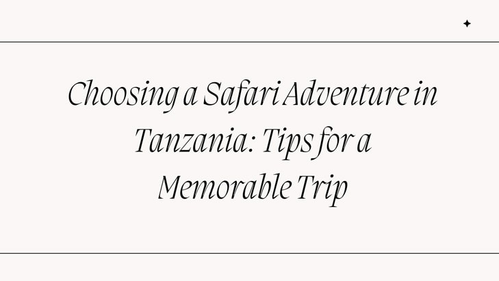 Choosing a Safari Adventure in Tanzania Tips for a Memorable Trip
